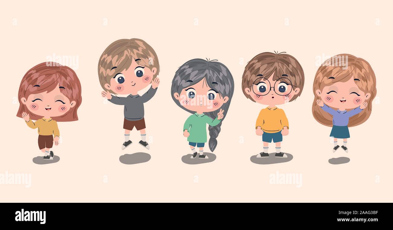 Girls and boys cartoons vector design Stock Vector Image & Art - Alamy