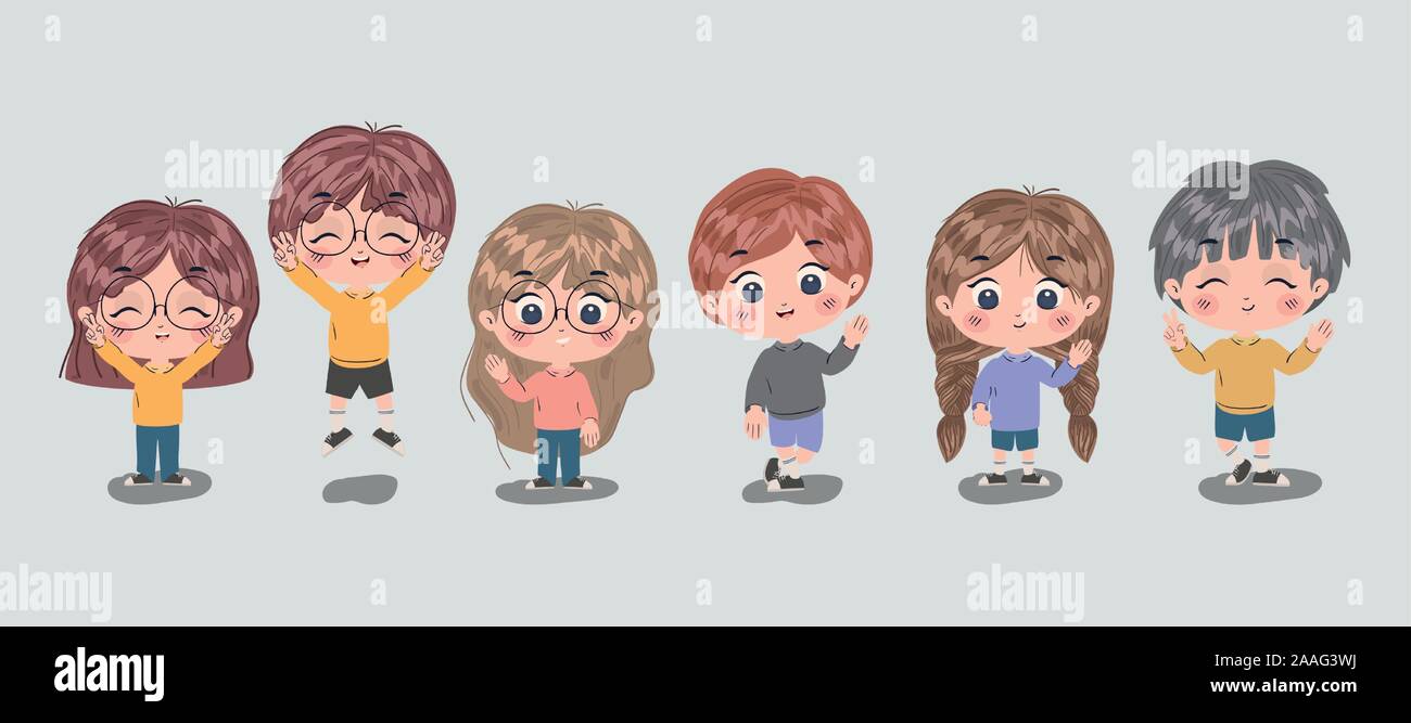 Girls and boys cartoons vector design Stock Vector Image & Art - Alamy