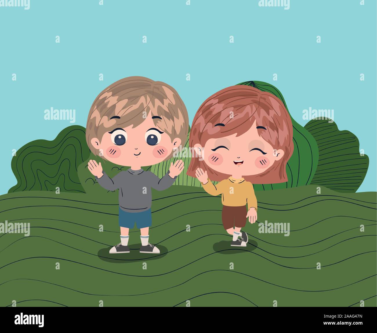 Girl and boy cartoon vector design Stock Vector Image & Art - Alamy