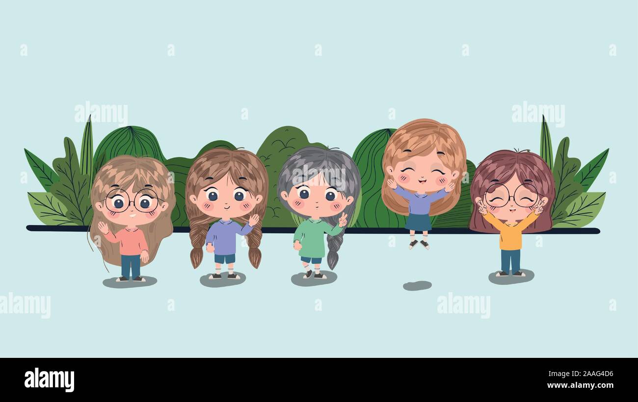 Happy girls cartoons vector design Stock Vector Image & Art - Alamy
