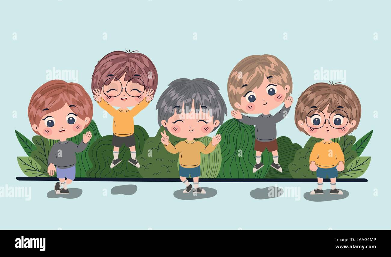 Happy boys cartoons vector design Stock Vector Image & Art - Alamy