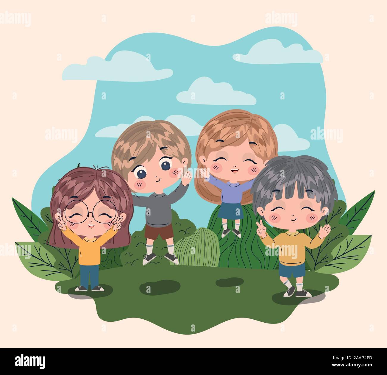 Girls and boys cartoons vector design Stock Vector Image & Art - Alamy
