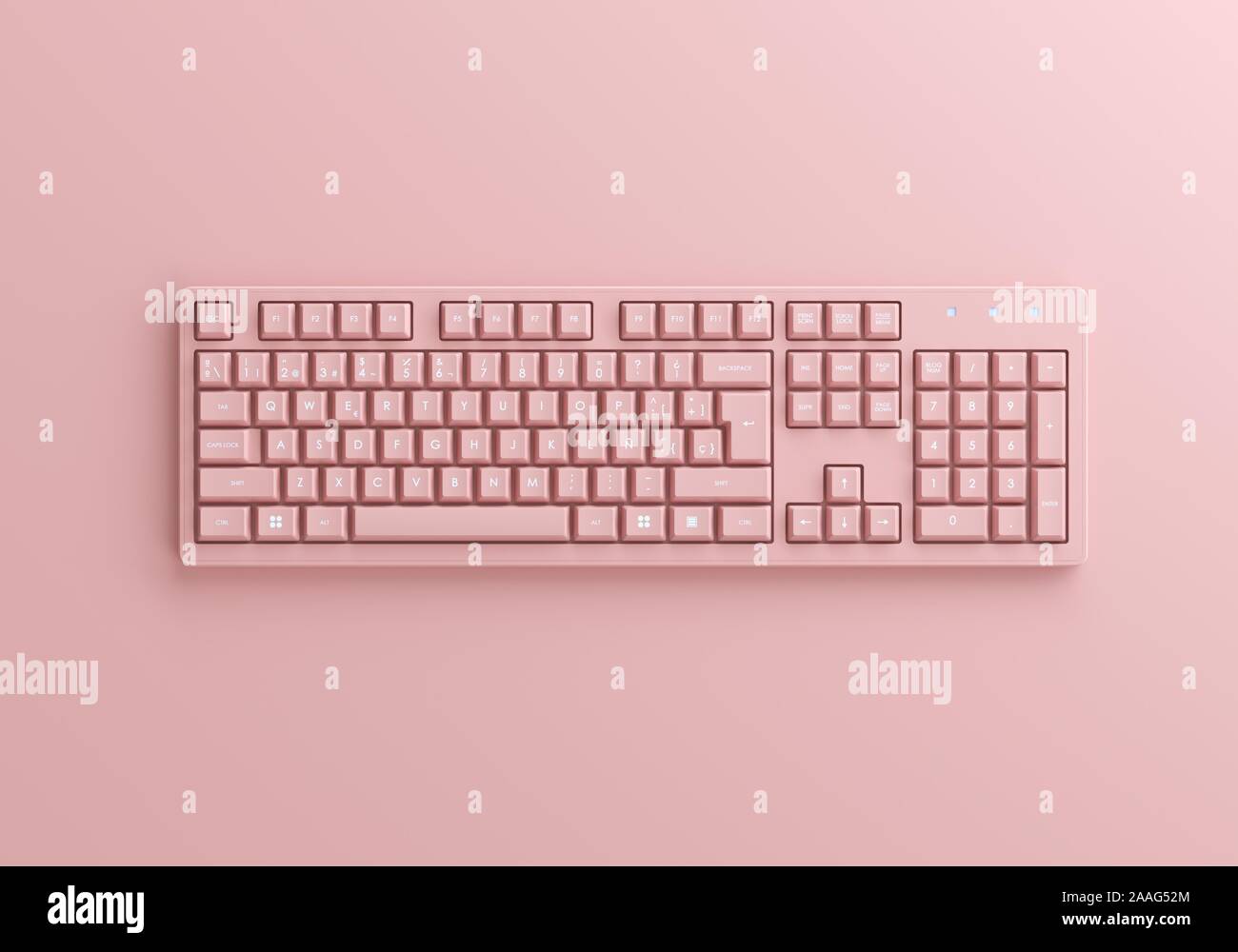Backlit pink mechanical keyboard. Pastel colors Stock Photo Alamy