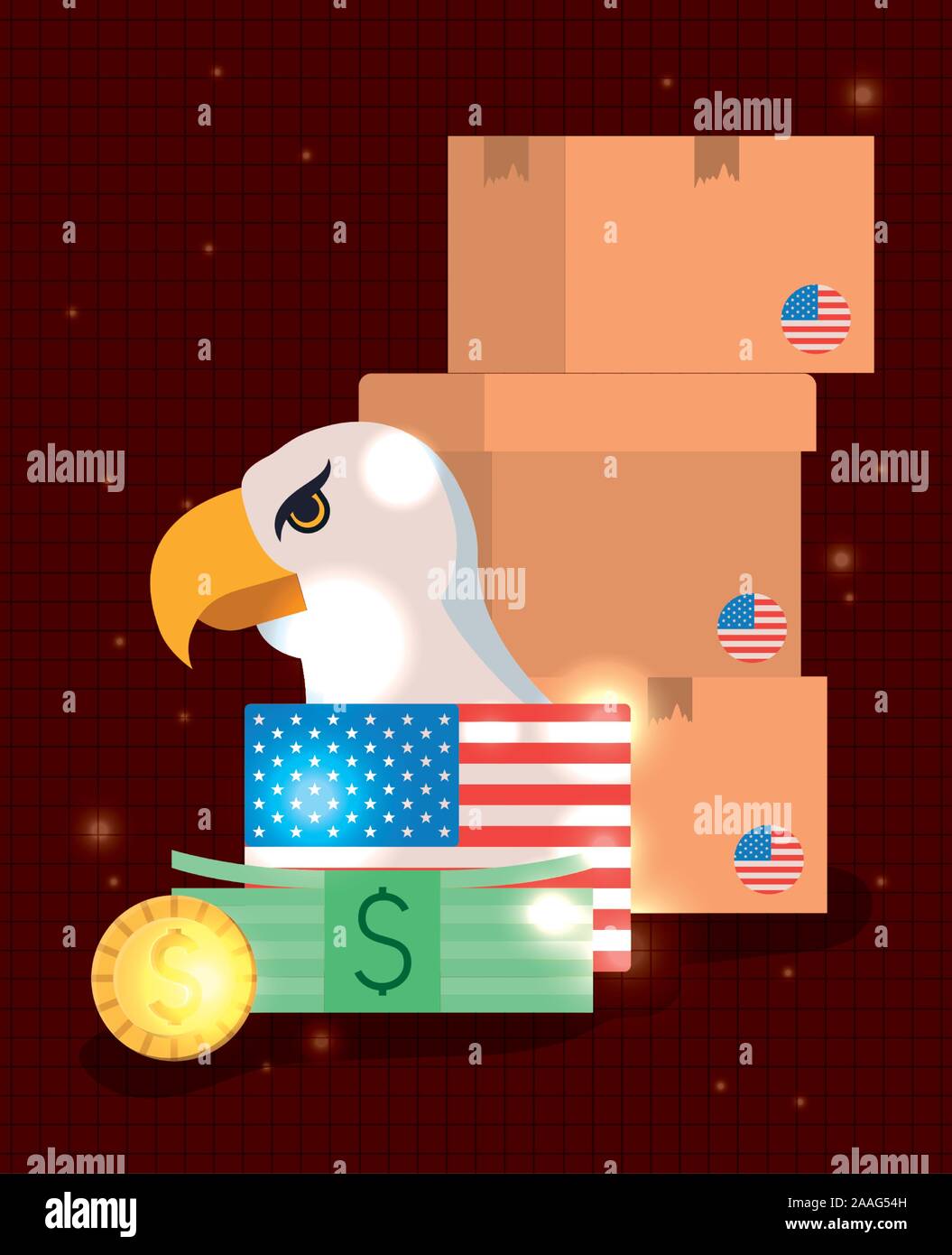 commercial war between china and usa vector design Stock Vector Image ...