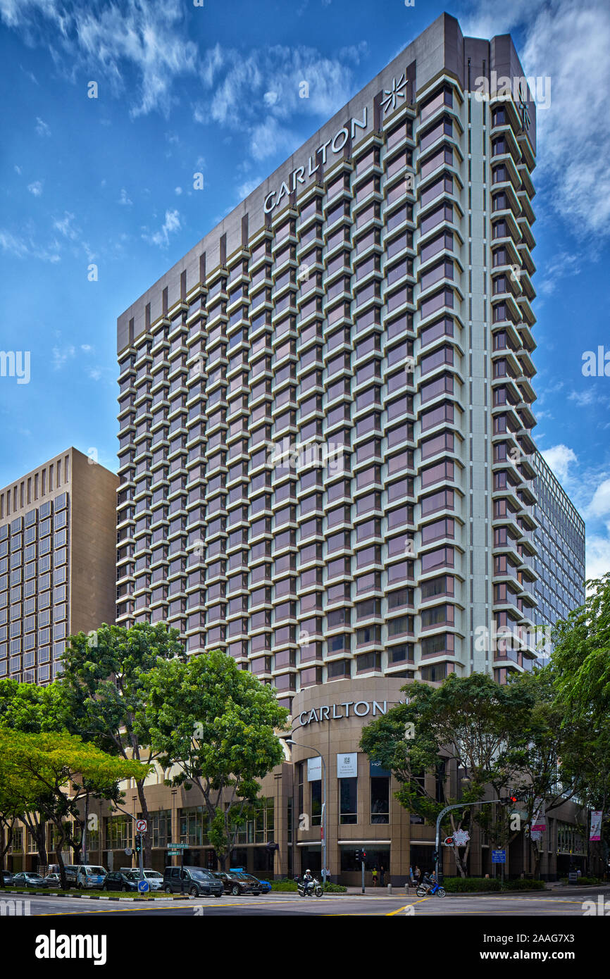 SINGAPORE - JULY 11: Carlton Hotel on 76 Bras Basah Road in Singapore on July 11, 2012.  (Photo by Rogan Coles) Stock Photo