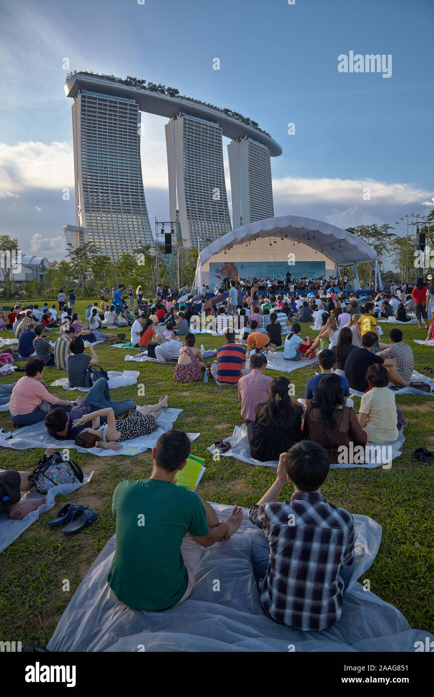 SINGAPORE - JULY 21, 2012: Concert in the Park in Singapore on July 21