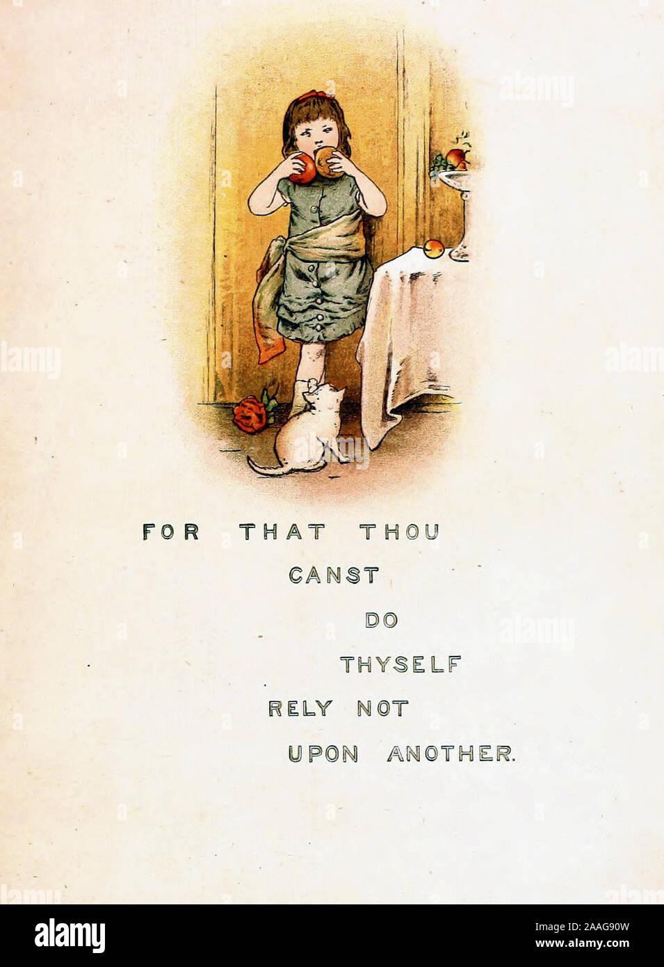 For that thou canst do thyself, rely not upon another - A Vintage Illustration of an Old Proverb Stock Photo
