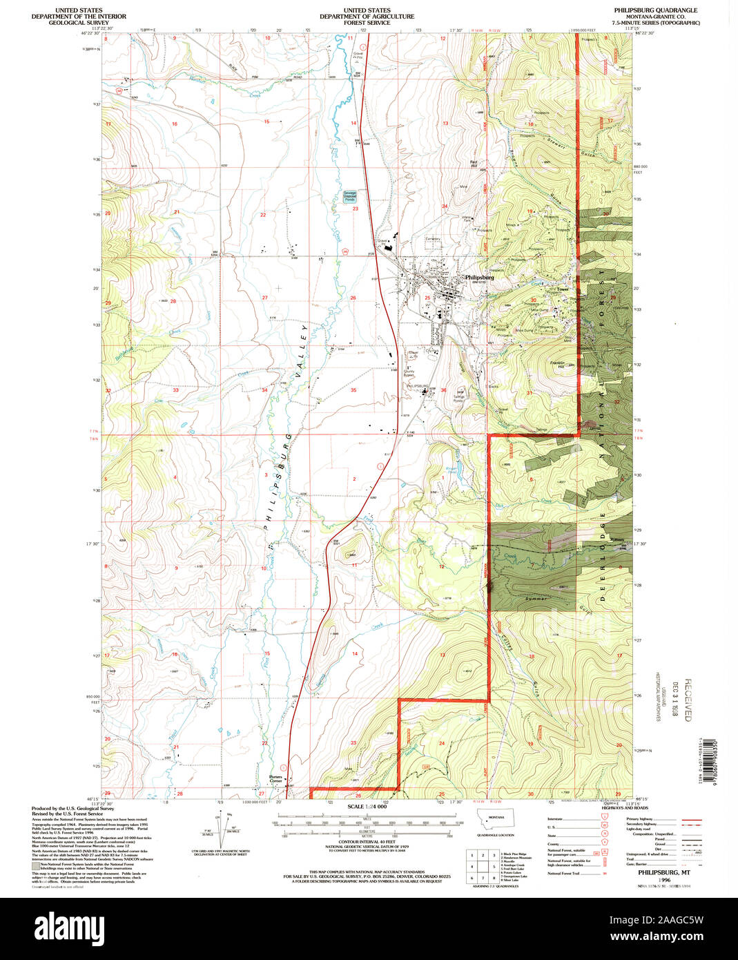 Philipsburg montana map Cut Out Stock Images & Pictures - Alamy