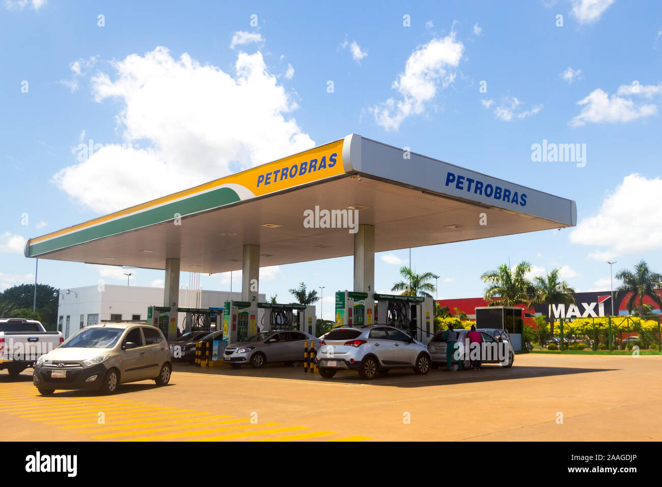 A gas station of the Brazilian company Petrobras in Pedro Juan Caballero. It is a publicly