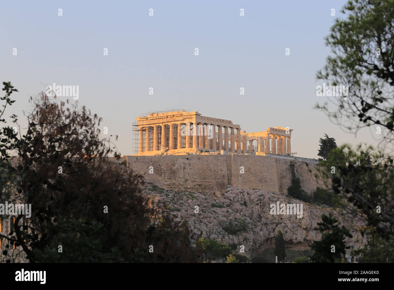 Parthenon temple on the Acropolis in Athens, Greece Stock Photo