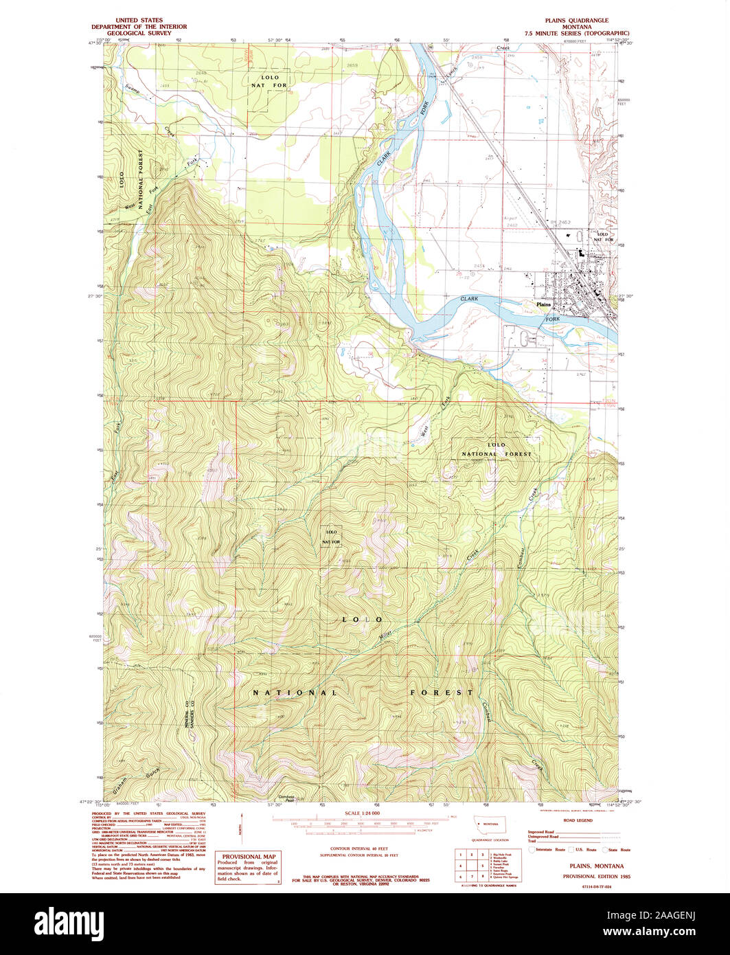 Plains montana map hires stock photography and images Alamy