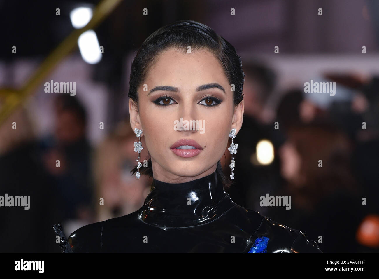 Naomi Scott attends the Charlie's Angels Premiere at the Curzon Mayfair in London. Stock Photo