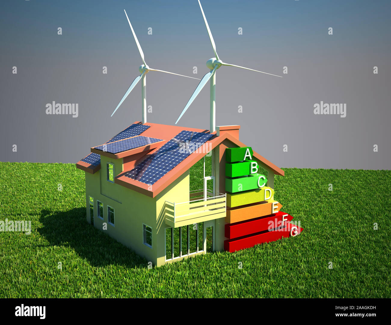 Home Solar energy renewable energy concept solar energy system for