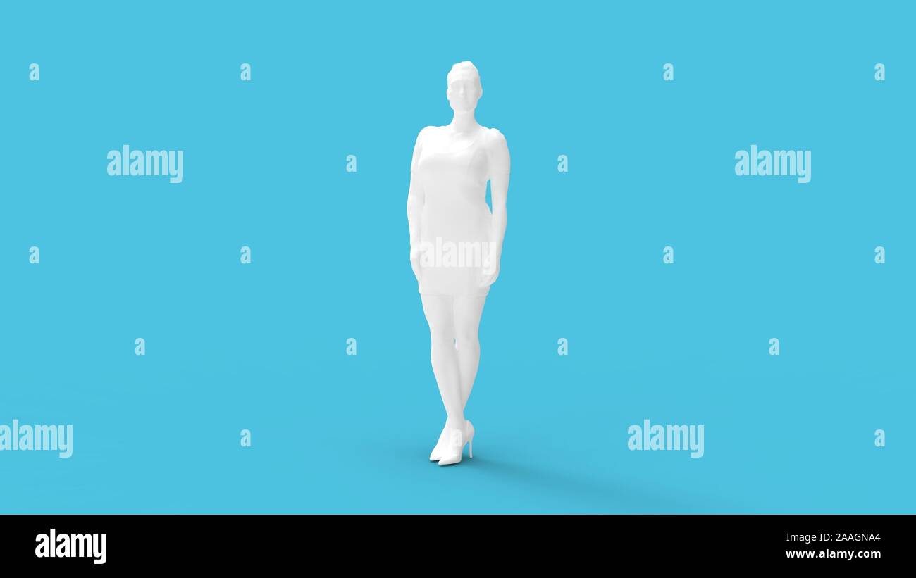 Woman Body Rendering 3d rendering of a standing woman isolated in colored studio background ...
