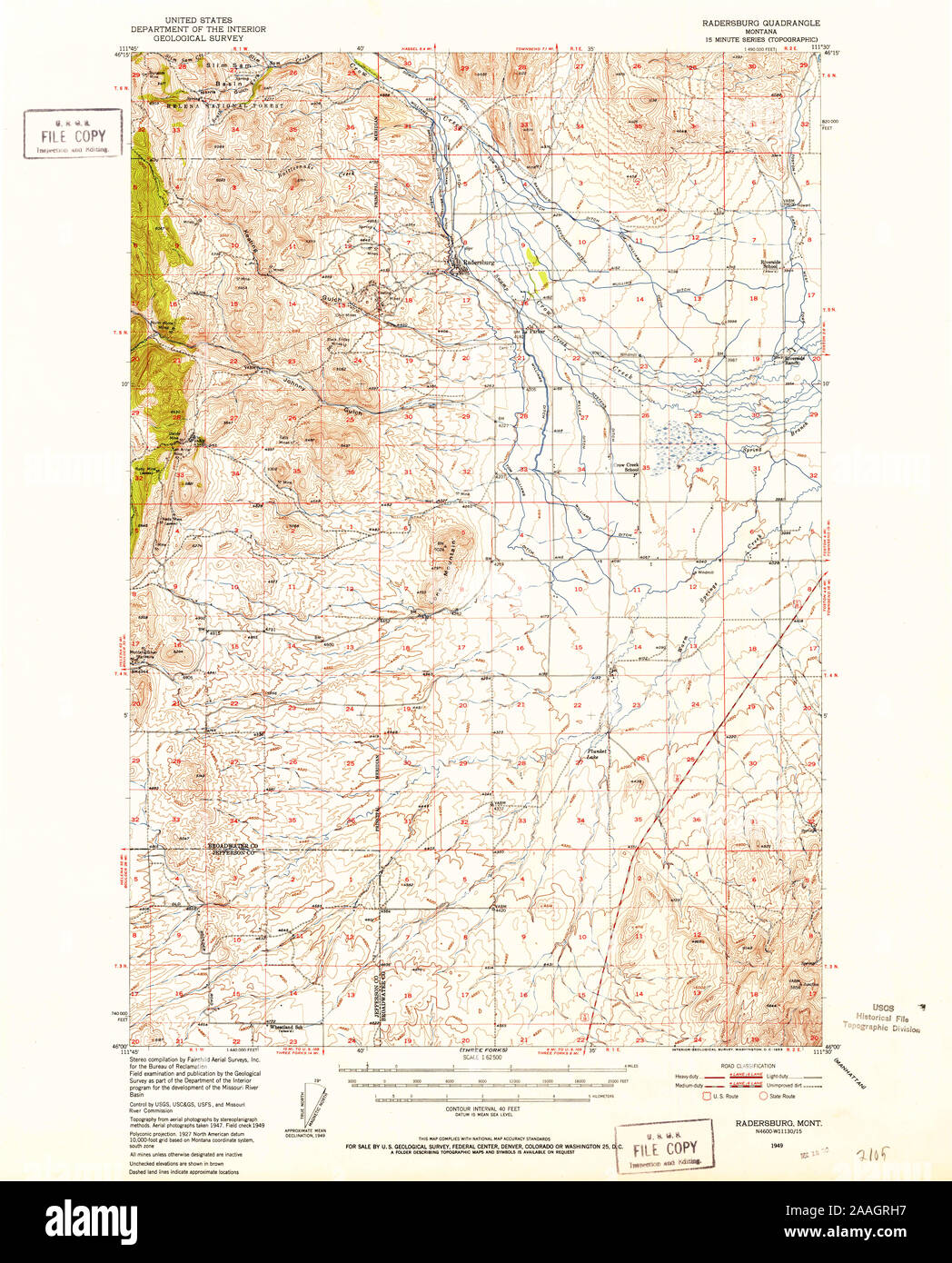 Map of radersburg montana hi-res stock photography and images - Alamy