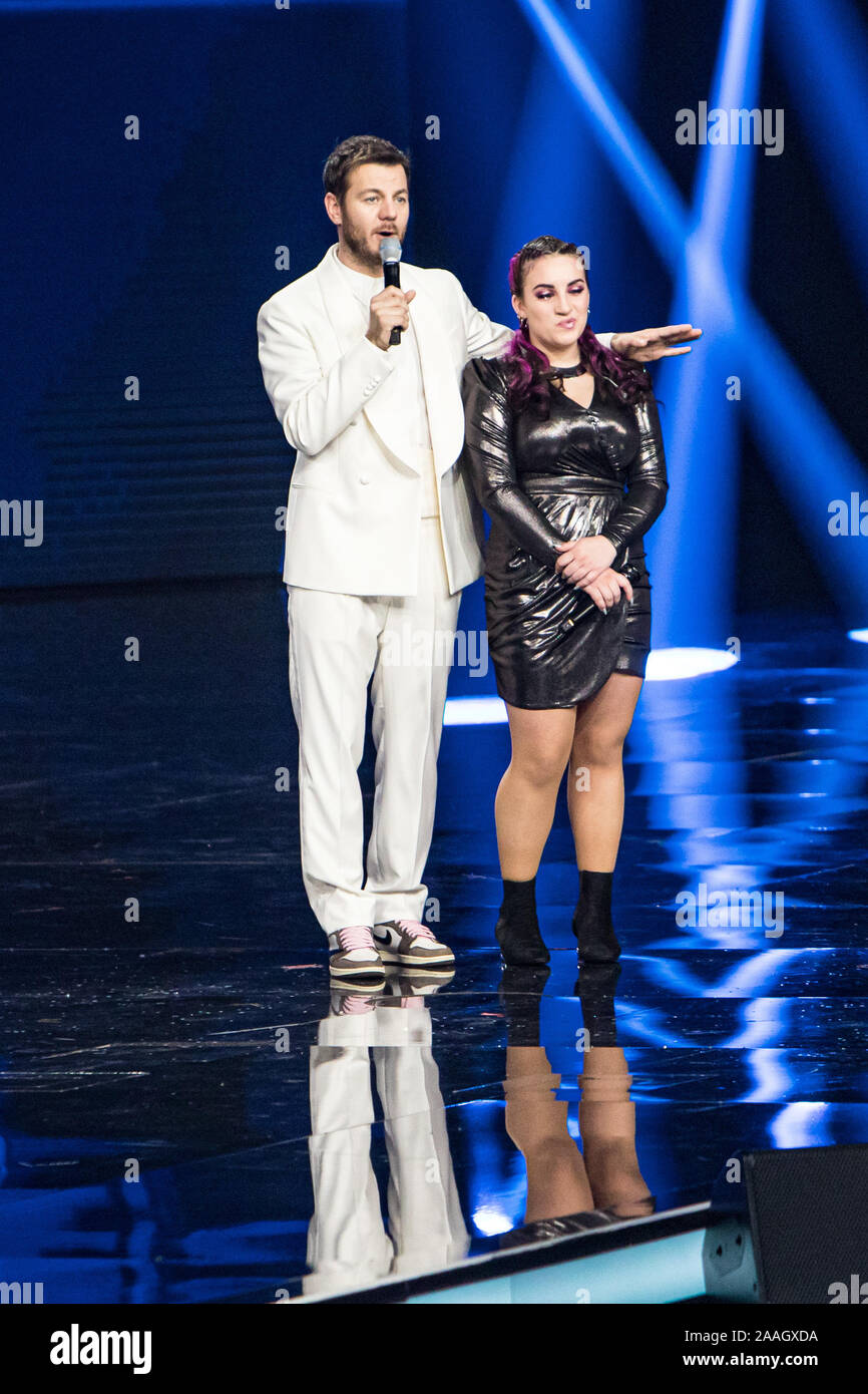 Giordana Petralia at X Factor 13 at Candy Arena on November 21, 2019 in Milano, Italy Stock Photo