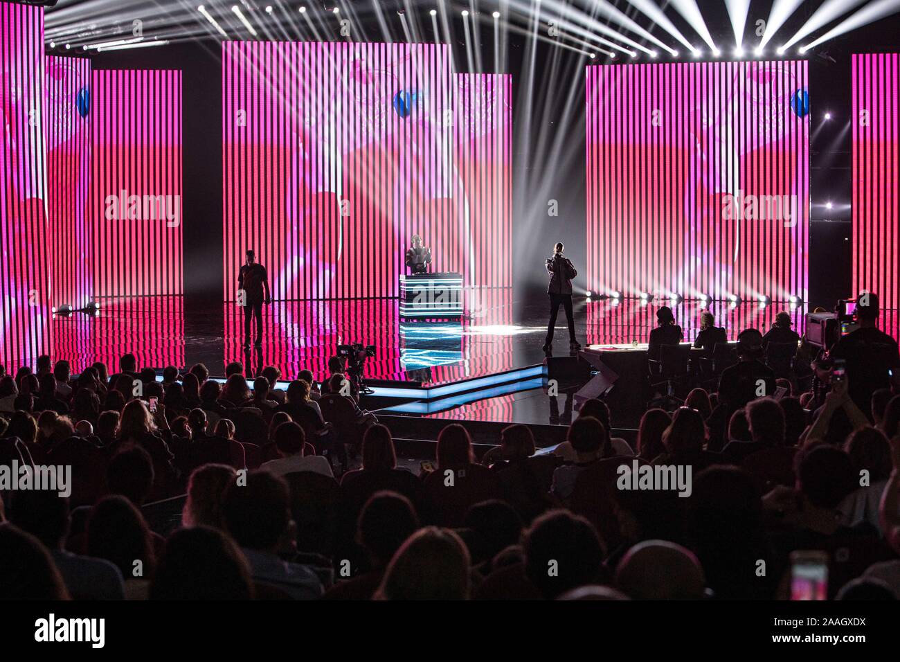 Gemitaiz, Madman at X Factor 13 at Candy Arena on November 21, 2019 in Milano, Italy Stock Photo