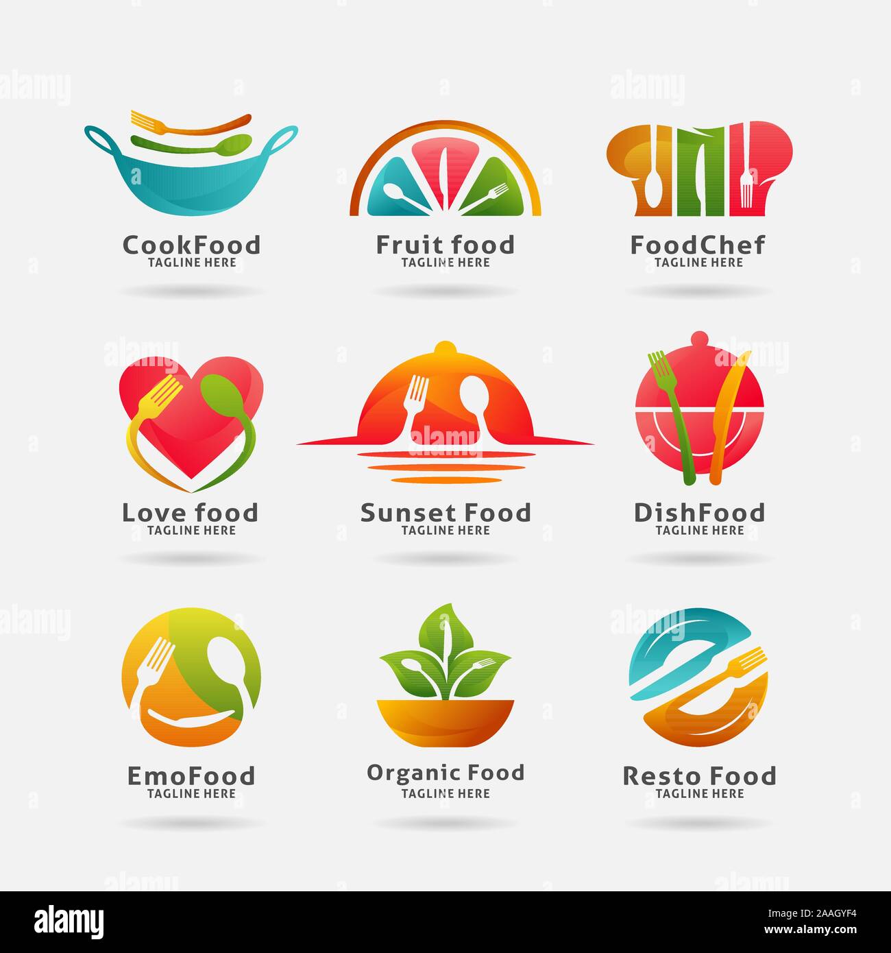 Collection Of Food And Restaurant Logo Design Stock Vector Image Art Alamy