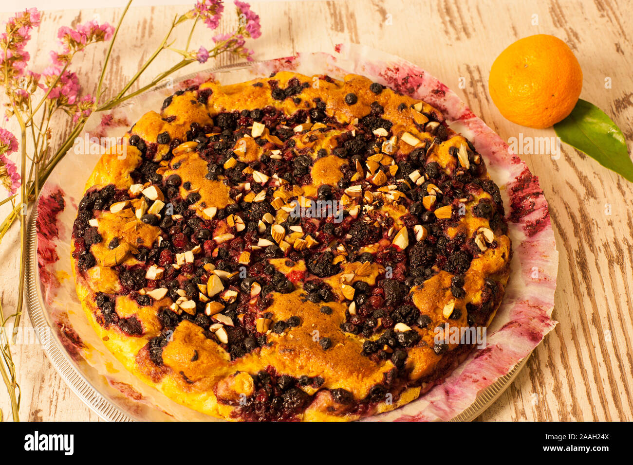 Forest fruit pie. Healthy food. vitamins Stock Photo Alamy