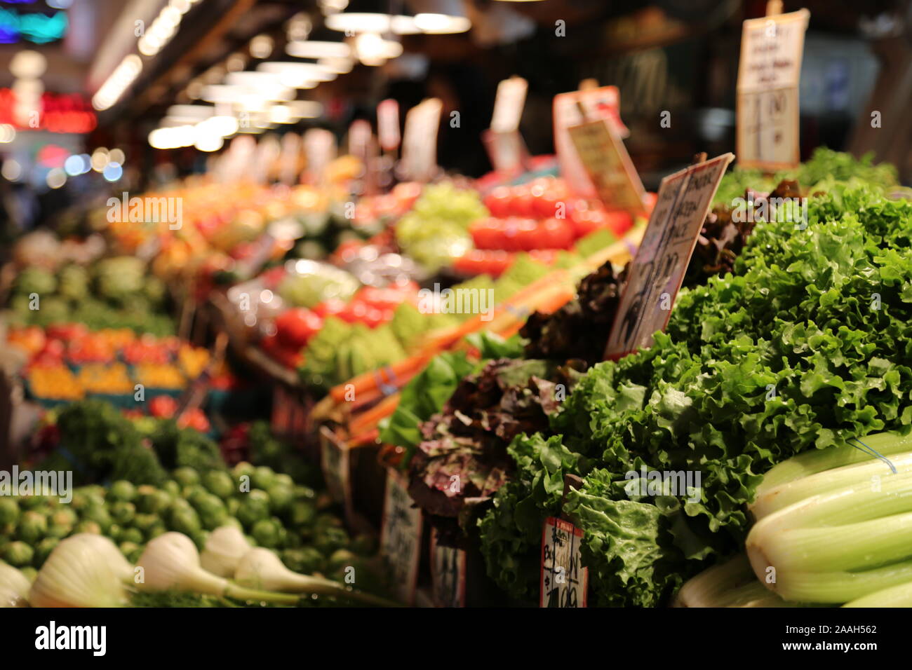Colorful vegetables in a market taken by camera canon 5D mark III in Seattle USA Stock Photo