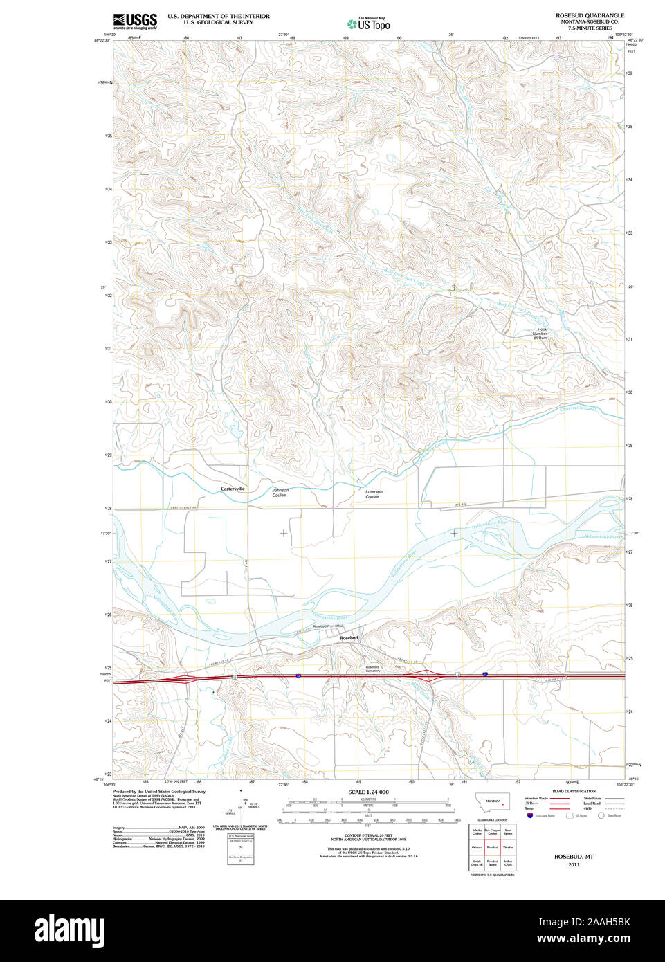 Map of rosebud montana hires stock photography and images Alamy