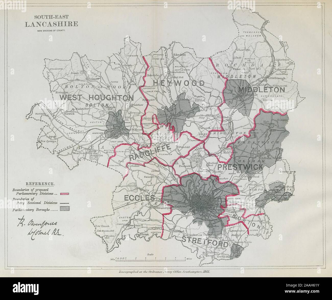 South East Lancashire Parliamentary Divisions. BOUNDARY COMMISSION 1885