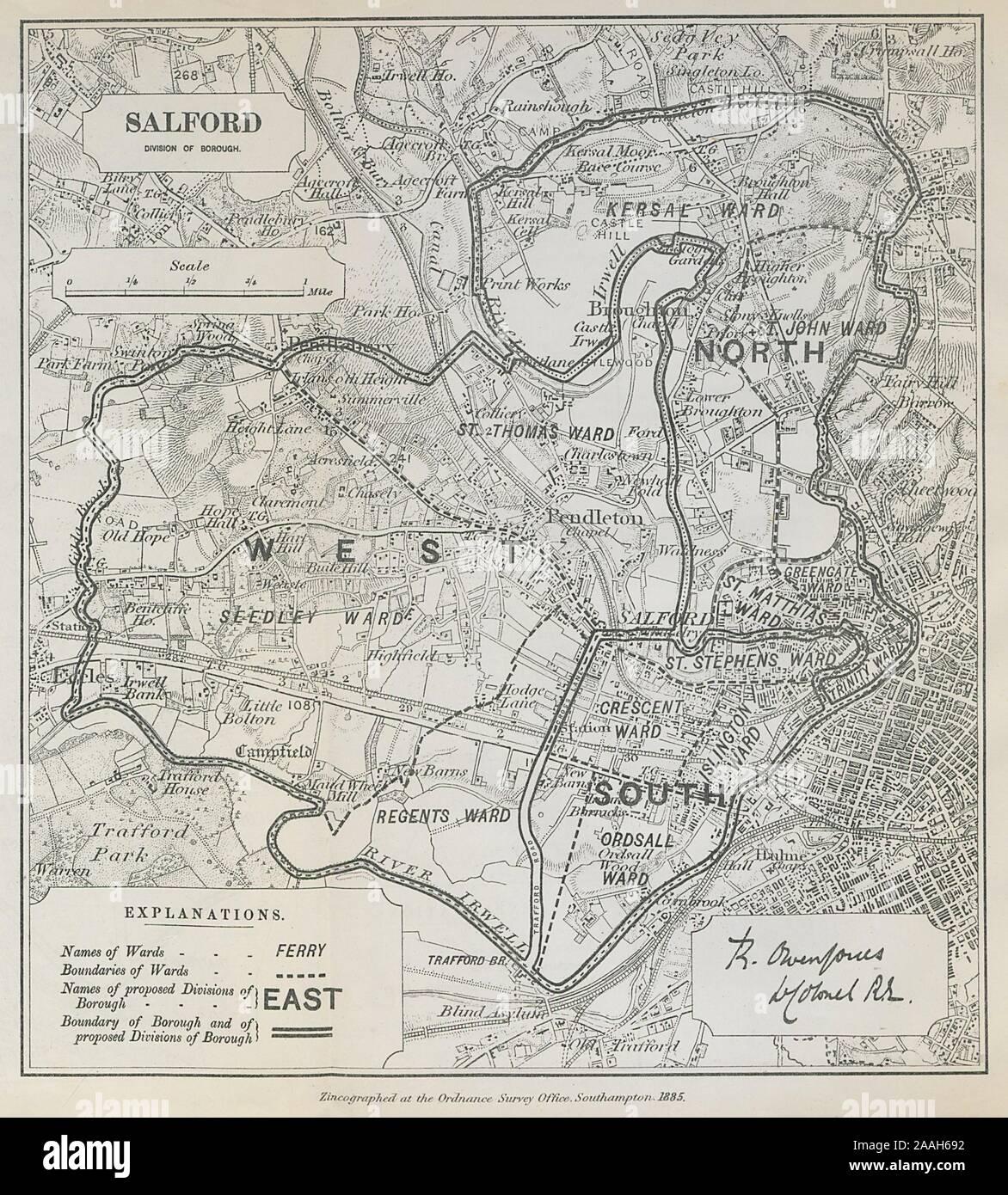 Salford Parliamentary Borough. Manchester. Kersal. BOUNDARY COMMISSION