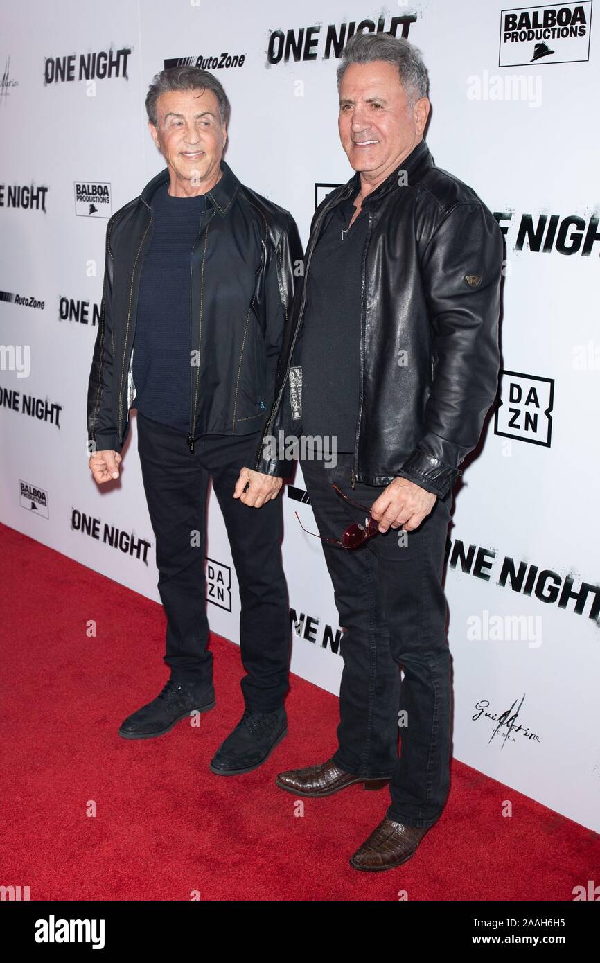 Beverly Hills Ca 21st Nov 19 Sylvester Stallone Frank Stallone At Arrivals For Joshua Vs Ruiz Premiere By Dazn Originals Writers Guild Theater Beverly Hills Ca November 21 19 Credit Adrian Cabrero Everett