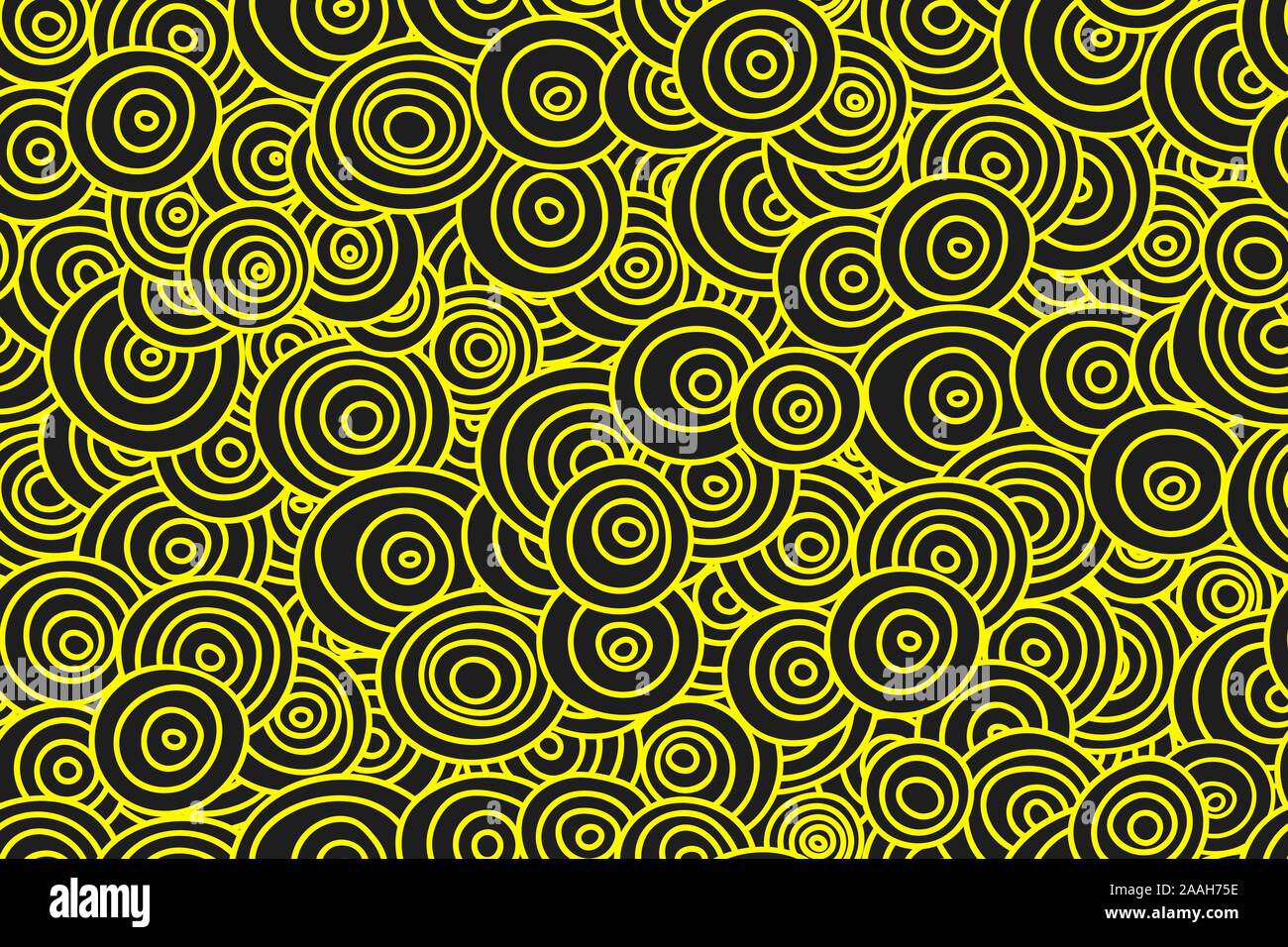 Clouds, asian vector background, yellow and black hand drawn seamless pattern with clouds Stock Vector