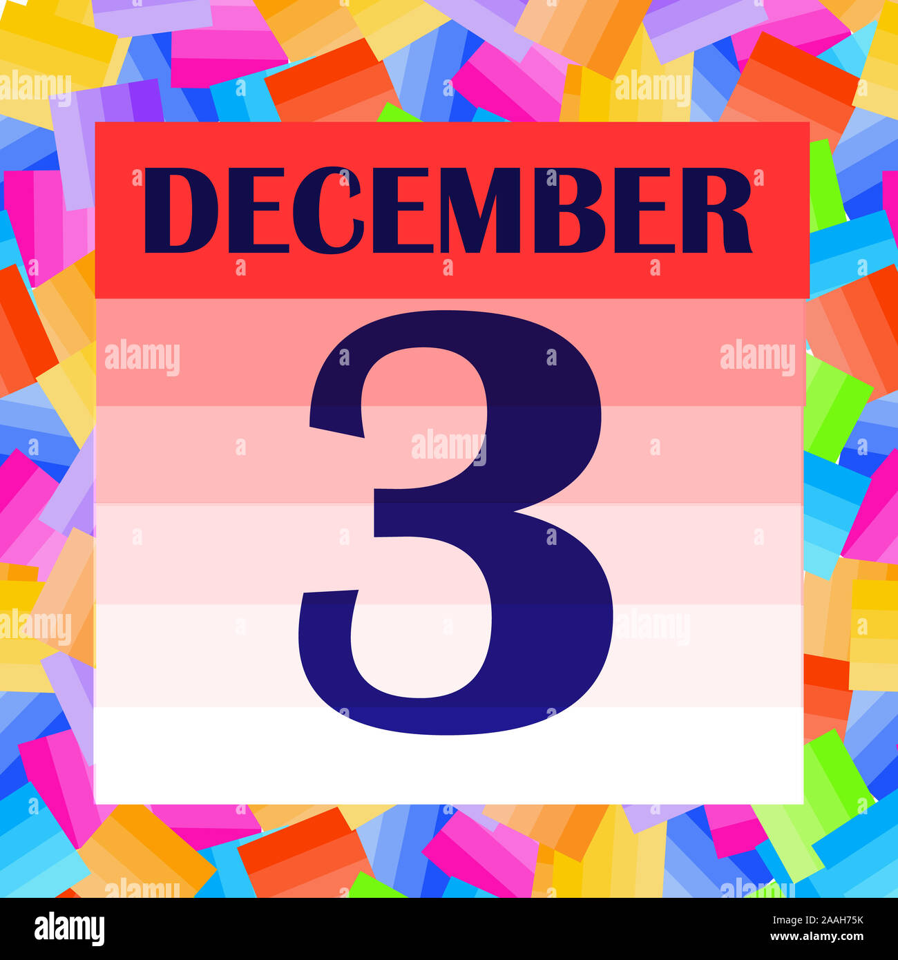 December 3 icon. For planning important day. Banner for holidays and ...