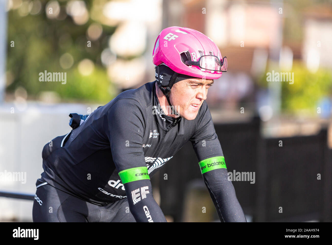 Meudon, France - March 4, 2018: The New Zealand cyclist Tom Scully of  Team EF Education First-Drapac Cannondale riding during Paris-Nice 2018. Stock Photo