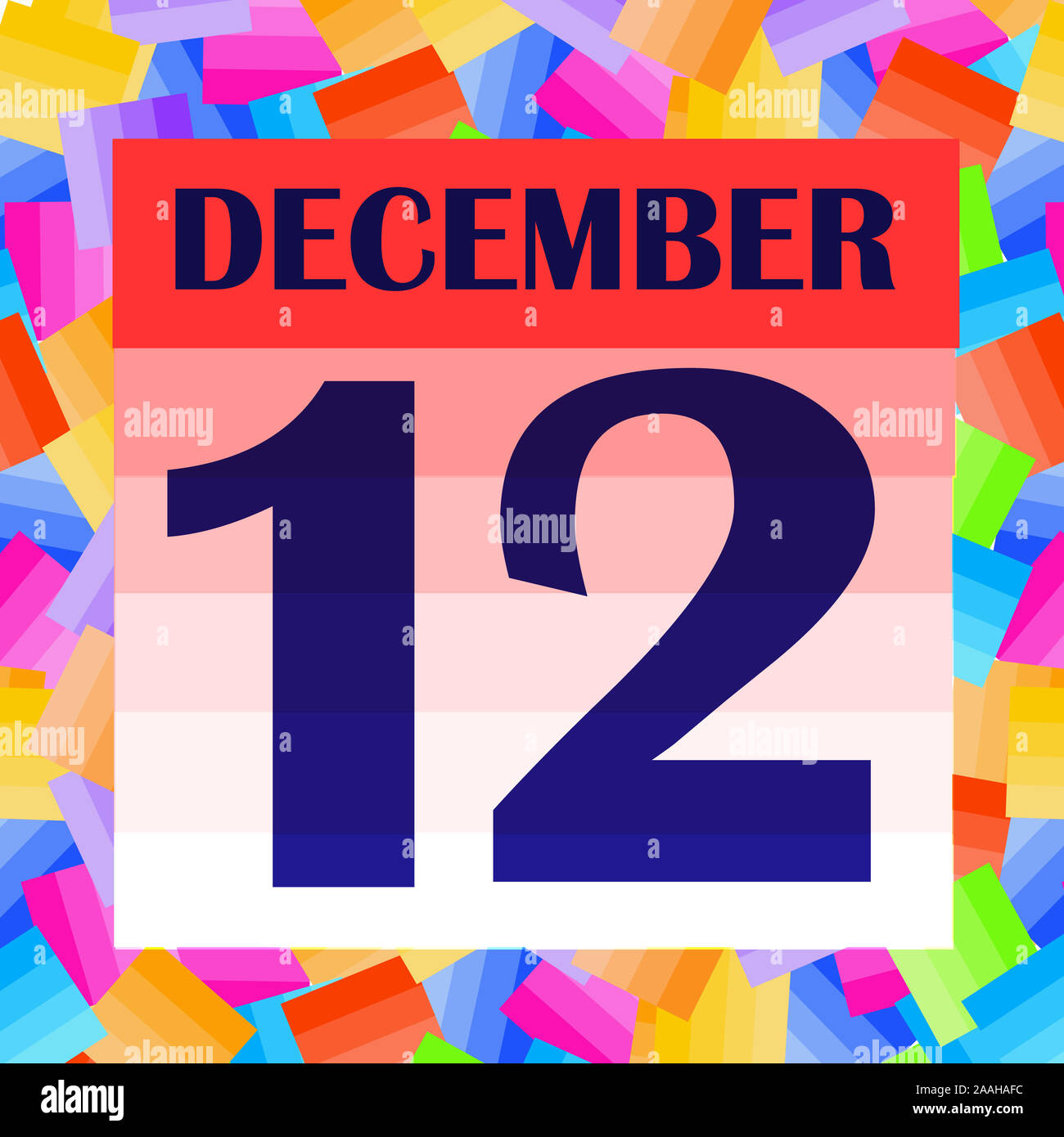 December 12 icon. For planning important day. Banner for holidays and