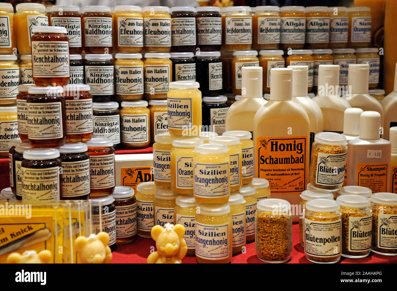 Honigprodukte zum Verkauf Stock Photo