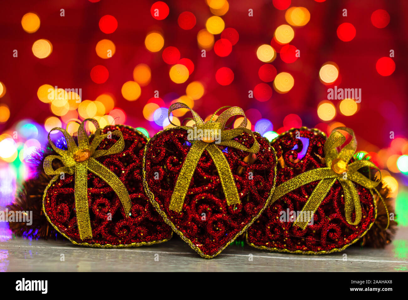 Glittery Heart Shaped Christmas Balls Christmas Decorations On