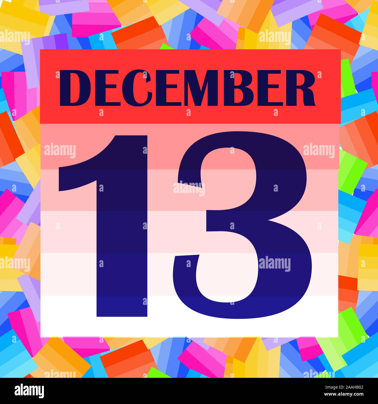 December 13 icon. For planning important day. Banner for holidays and