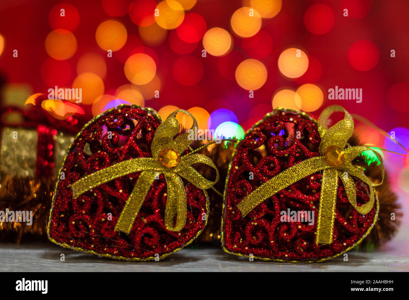 Glittery Heart Shaped Christmas Balls Christmas Decorations On