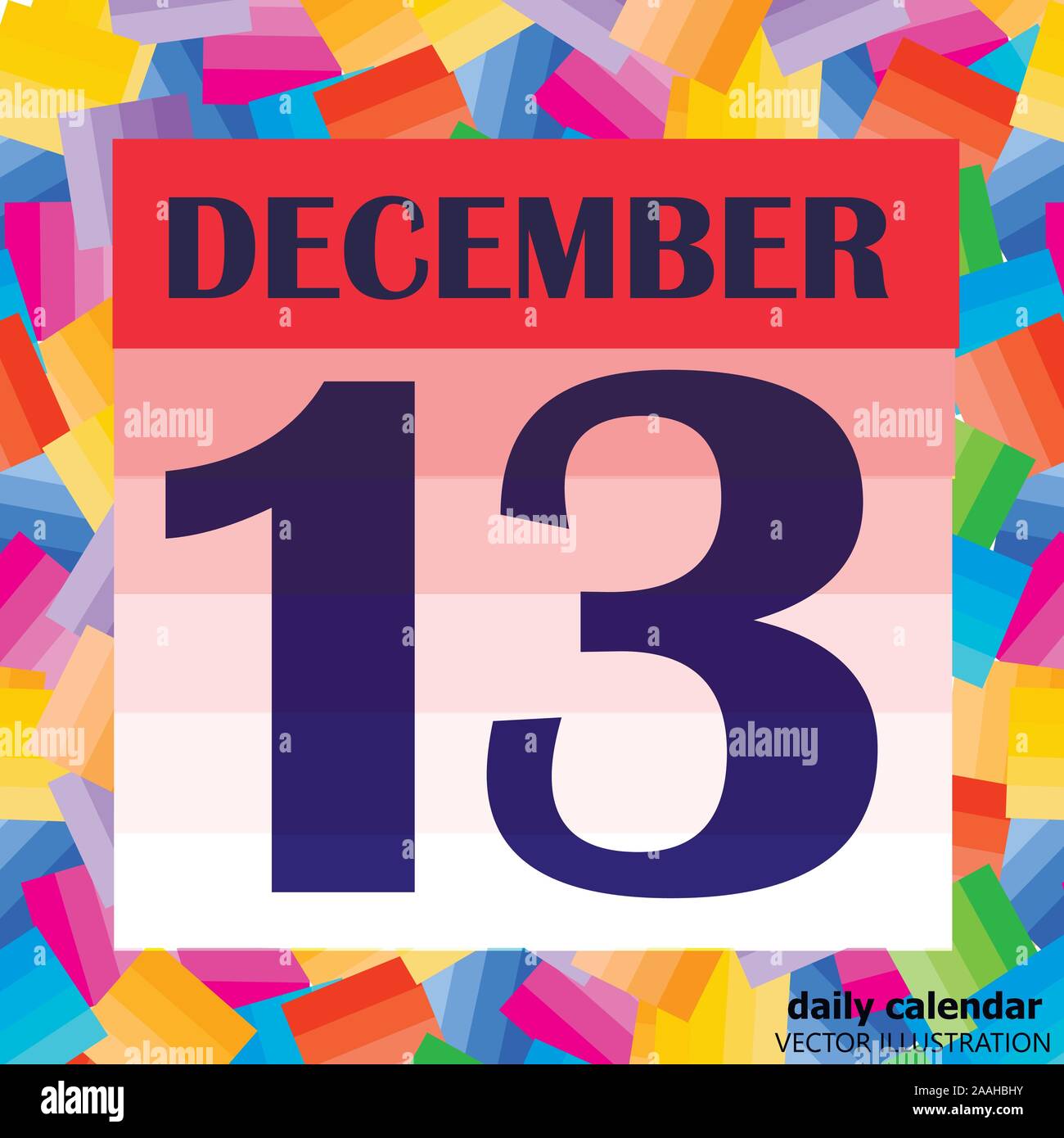 December 13 icon. For planning important day. Banner for holidays and