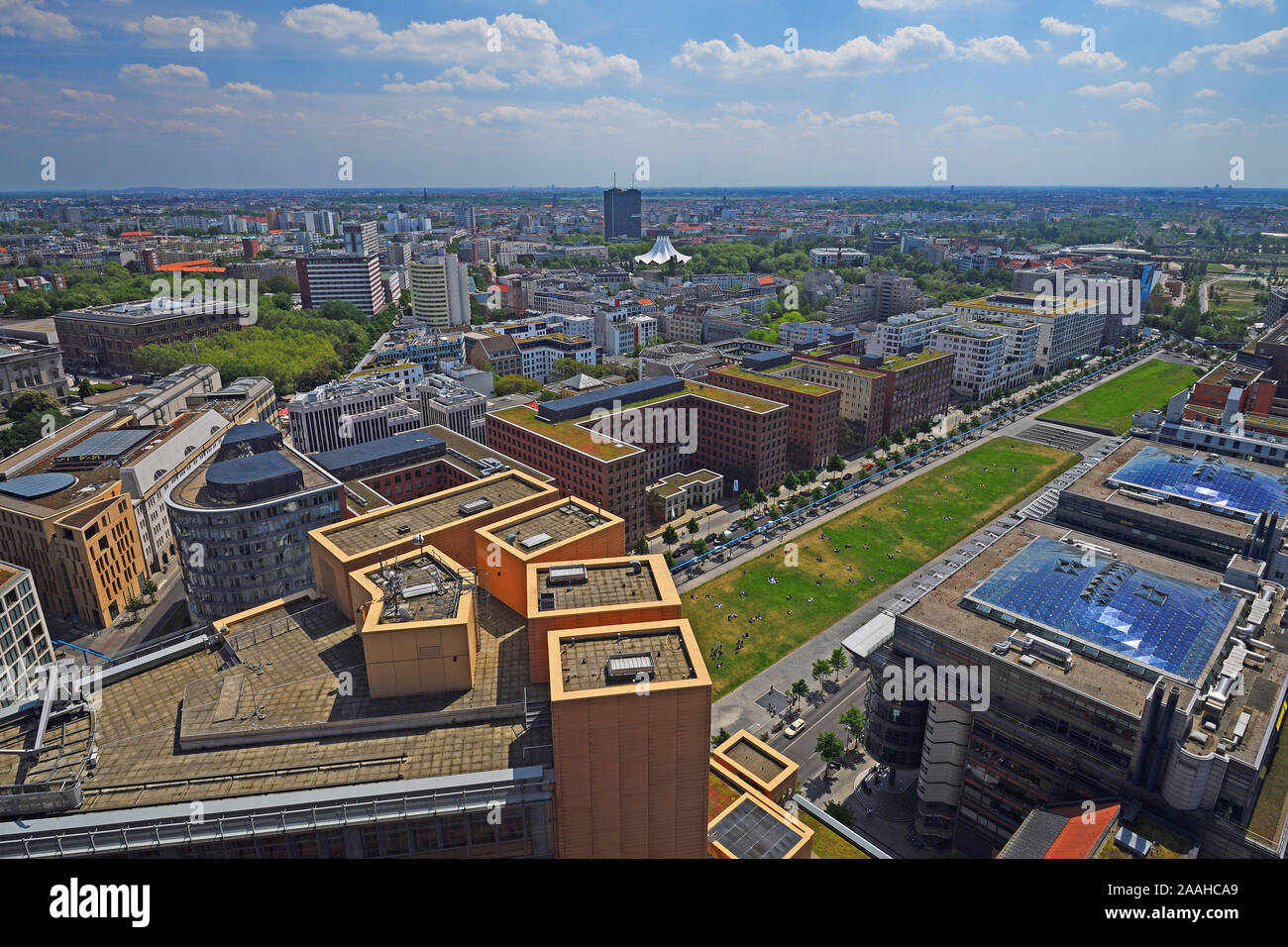 Blick über das Daimler Chrysler Areal am Potsdamer Platz, Berlin, Tiergarten, Deutschland Stock Photo