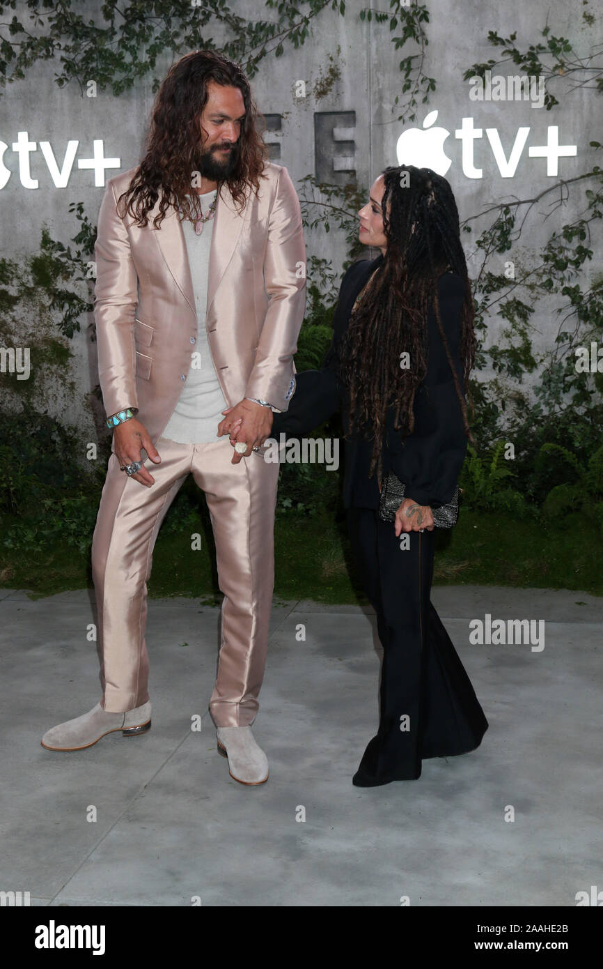 Apple TV+'s 'See' Premiere Screening at the Village Theater on October 21, 2019 in Westwood, CA Featuring: Jason Momoa, Lisa Bonet Where: Westwood, California, United States When: 22 Oct 2019 Credit: Nicky Nelson/WENN.com Stock Photo