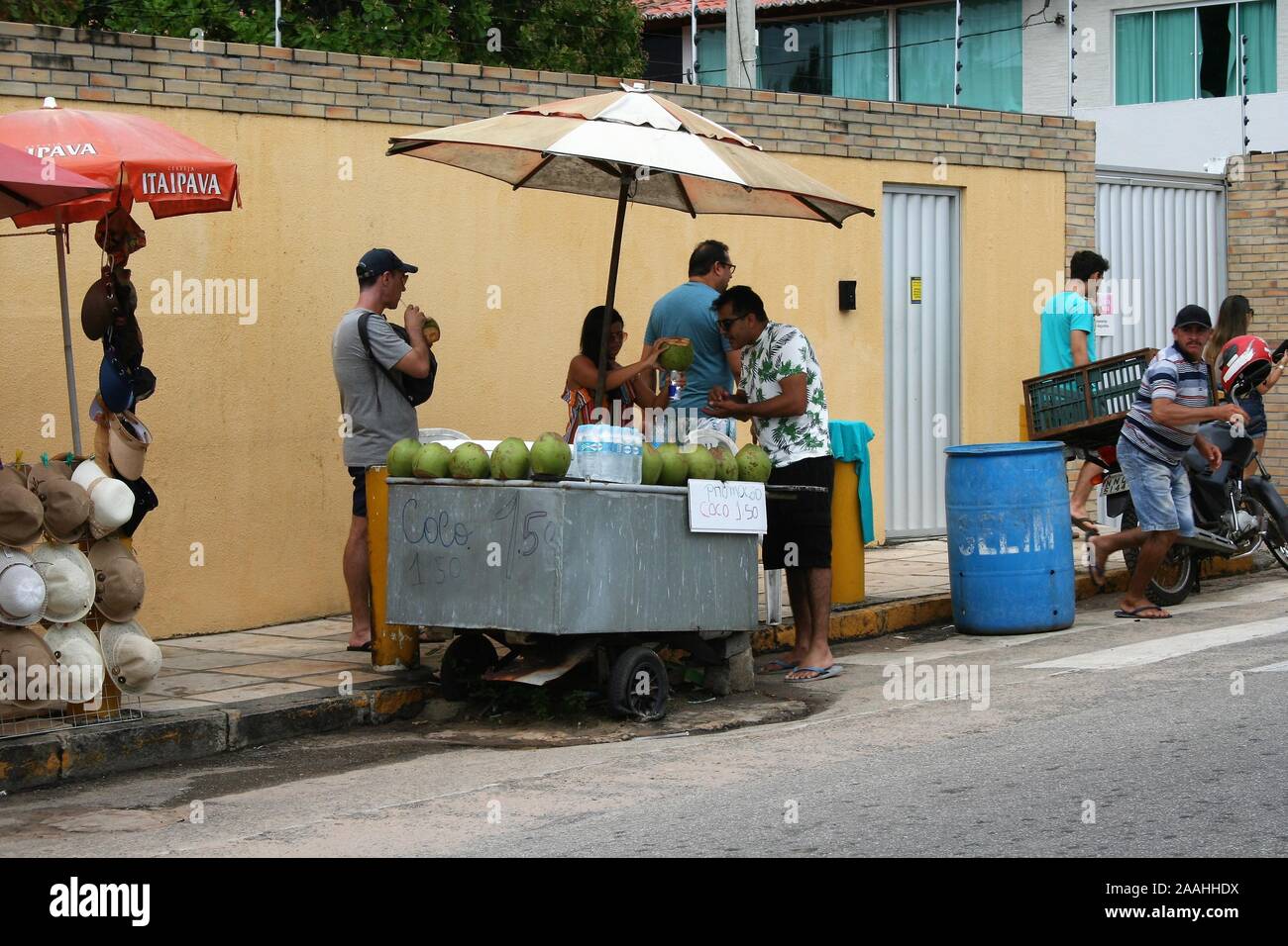 Brazilian street sellers Stock Photo