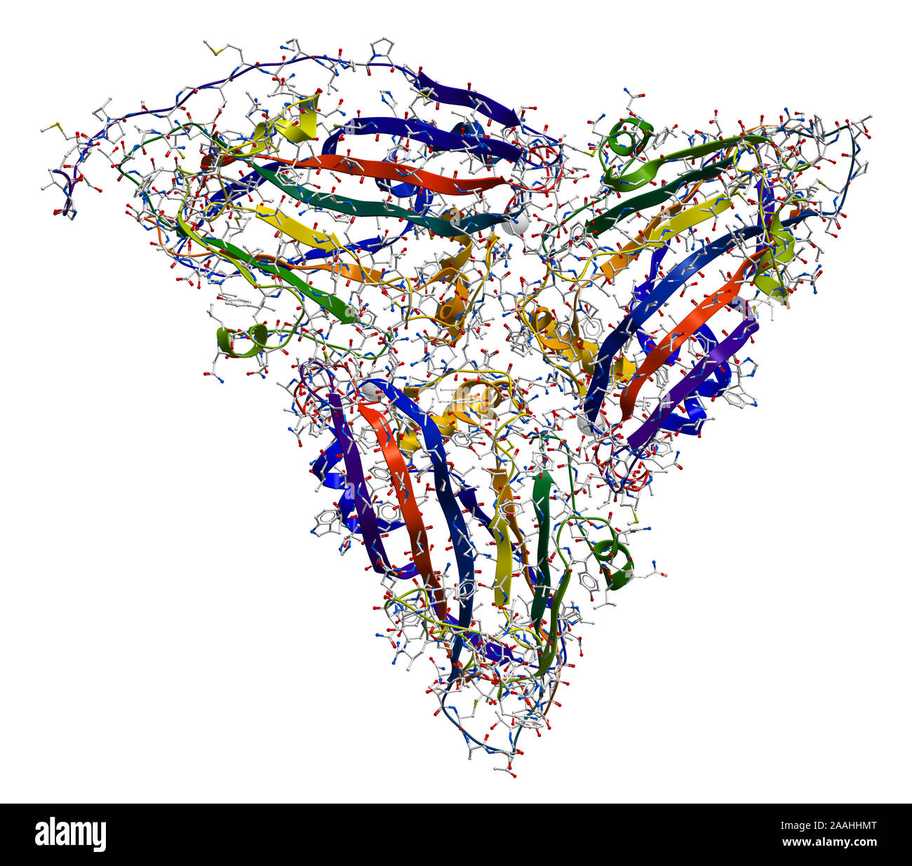 The structure of Southern Bean Mosaic Virus. 3D view Stock Photo