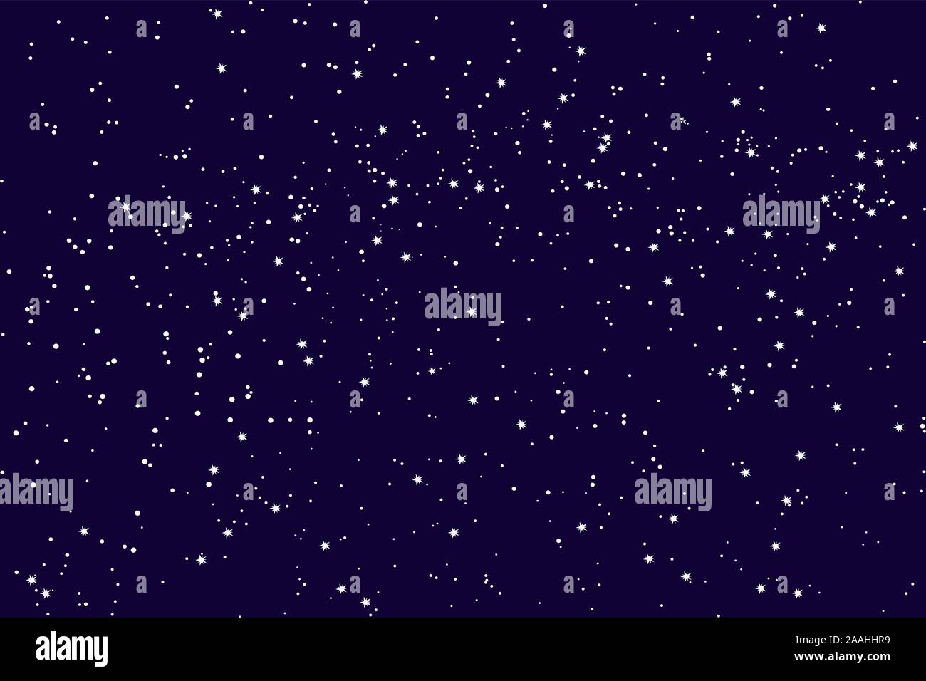 Beautiful Starry sky, abstract background. Stars and constellations on dark blue background. Stock Vector
