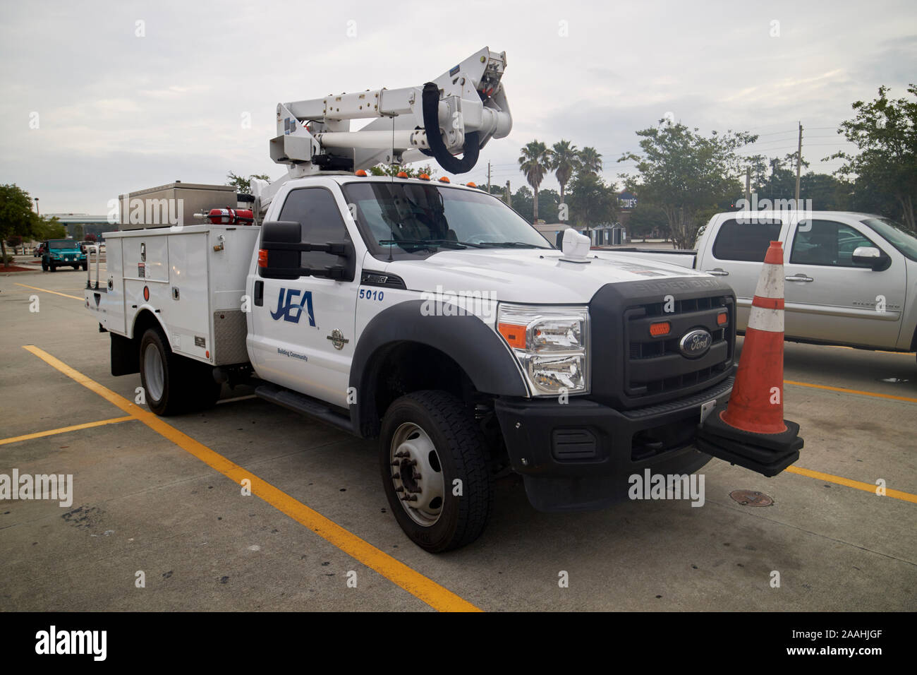 JEA electricity ford super duty utility truck community owned electric company jacksonville florida usa Stock Photo