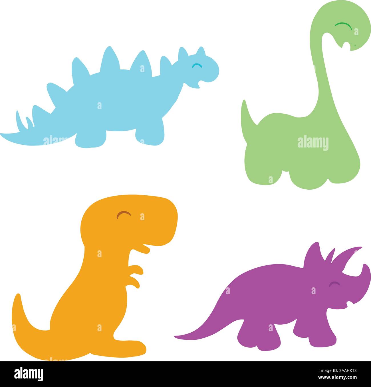 Cute Cartoon Dinosaur Illustration Vectors Stock Vector Image & Art - Alamy