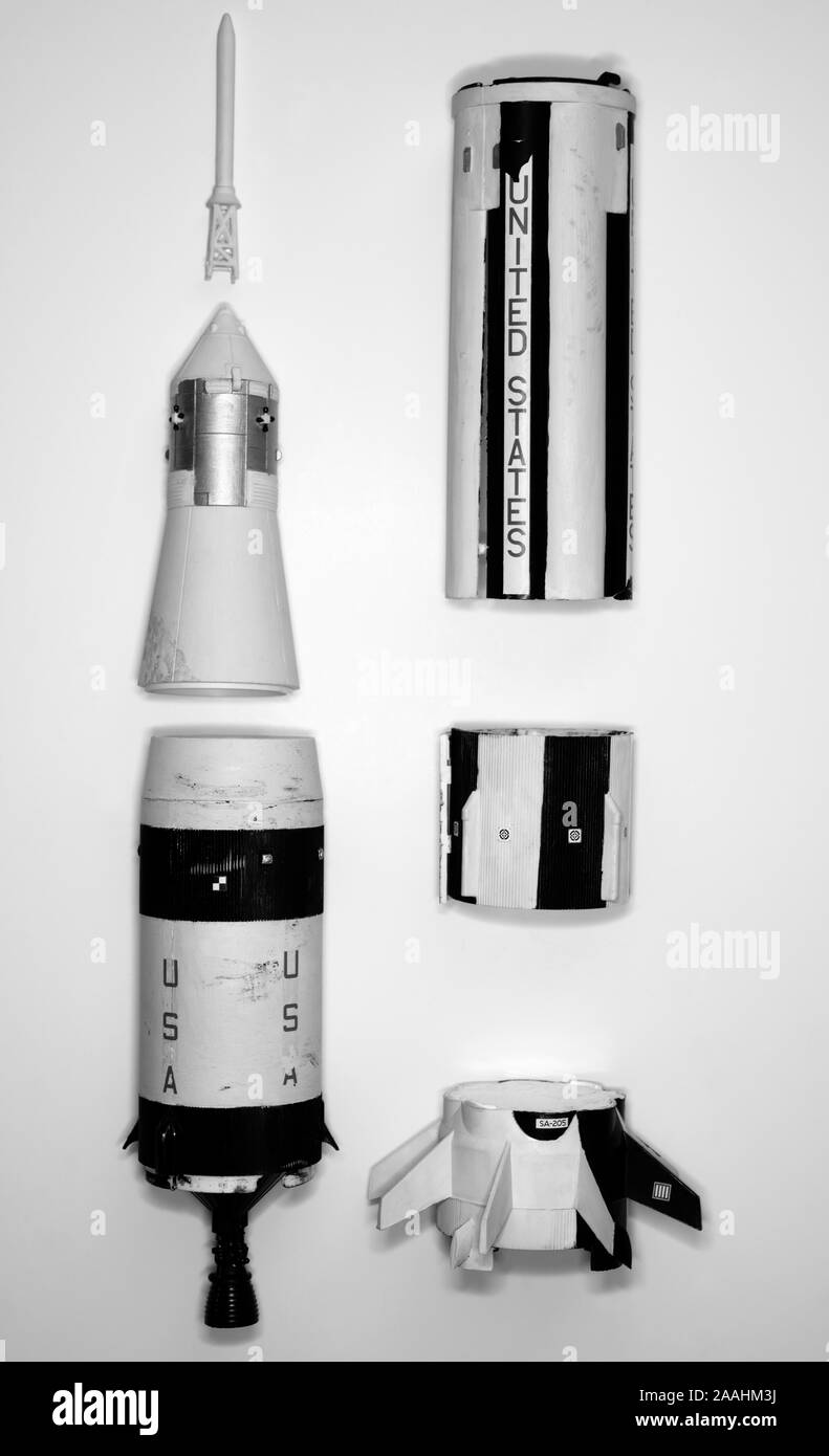 Airfix 1/144 scale Apollo saturn rocket model Stock Photo