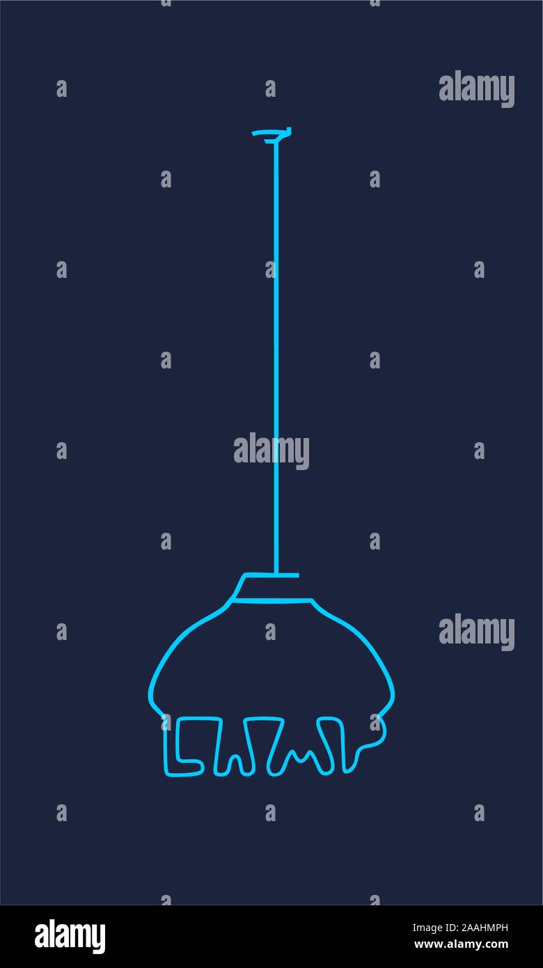 Lamp outline silhouette. Thin line style, flat design Stock Vector