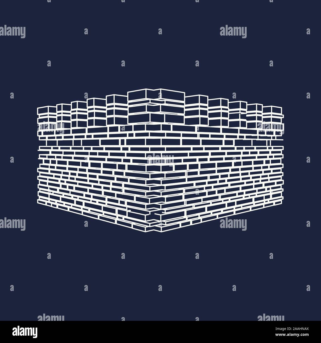 Part of the abstract castle defense wall. Stock Vector