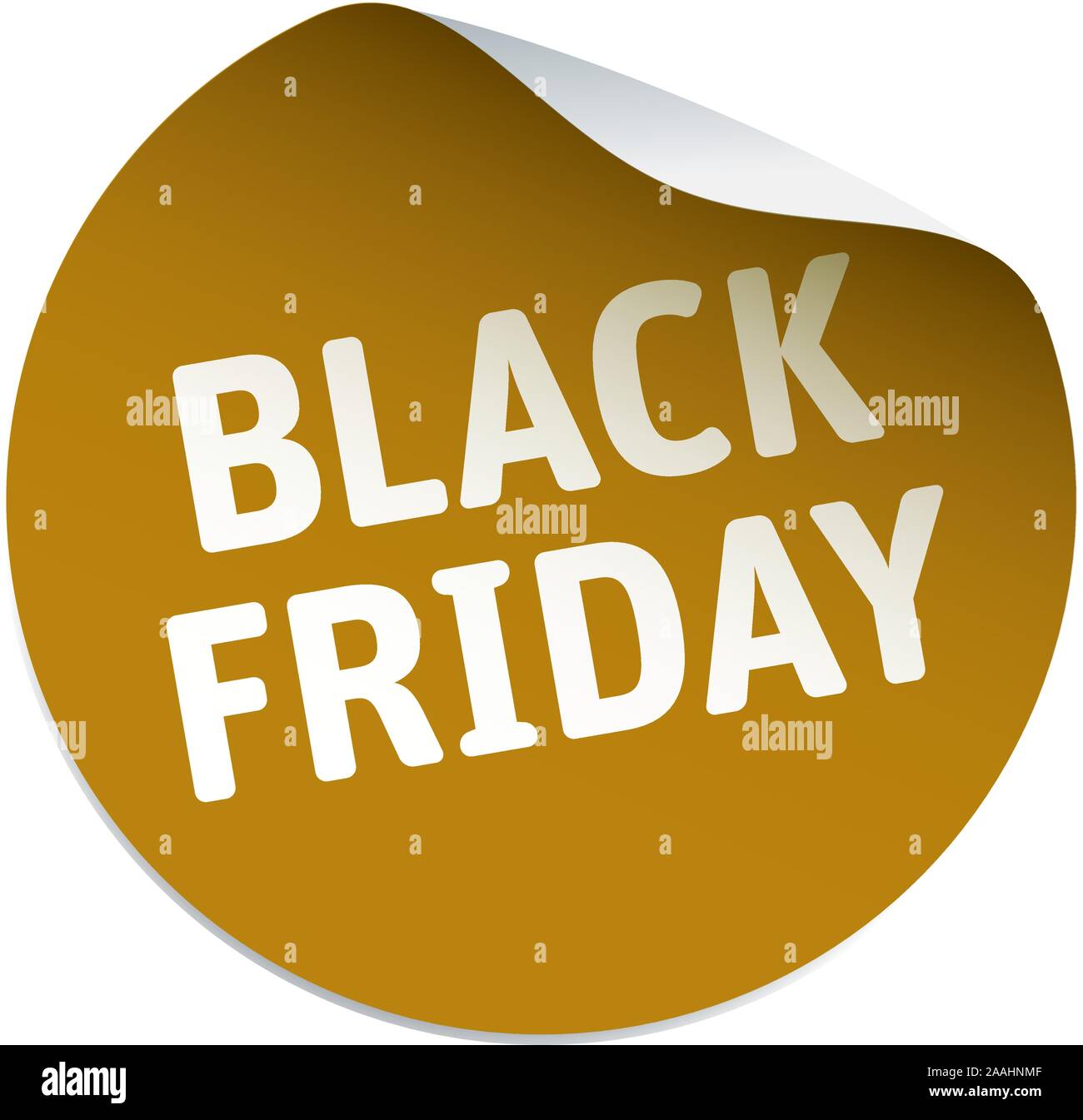 Round vector golden sticker and text Black Friday. Vector Illustration. Stock Vector