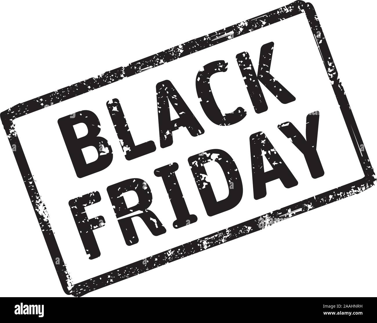 Black grunge stamp and text Black Friday. Vector outline graphic. Stock Vector