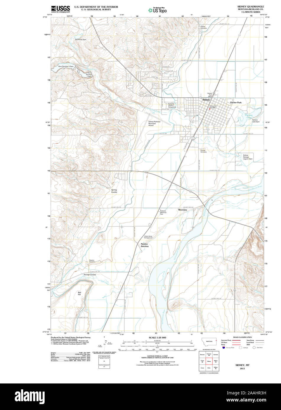Map of sidney montana hires stock photography and images Alamy